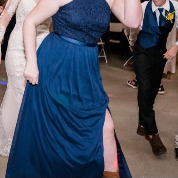 Navy blue halter dress - Picture 1 of 3